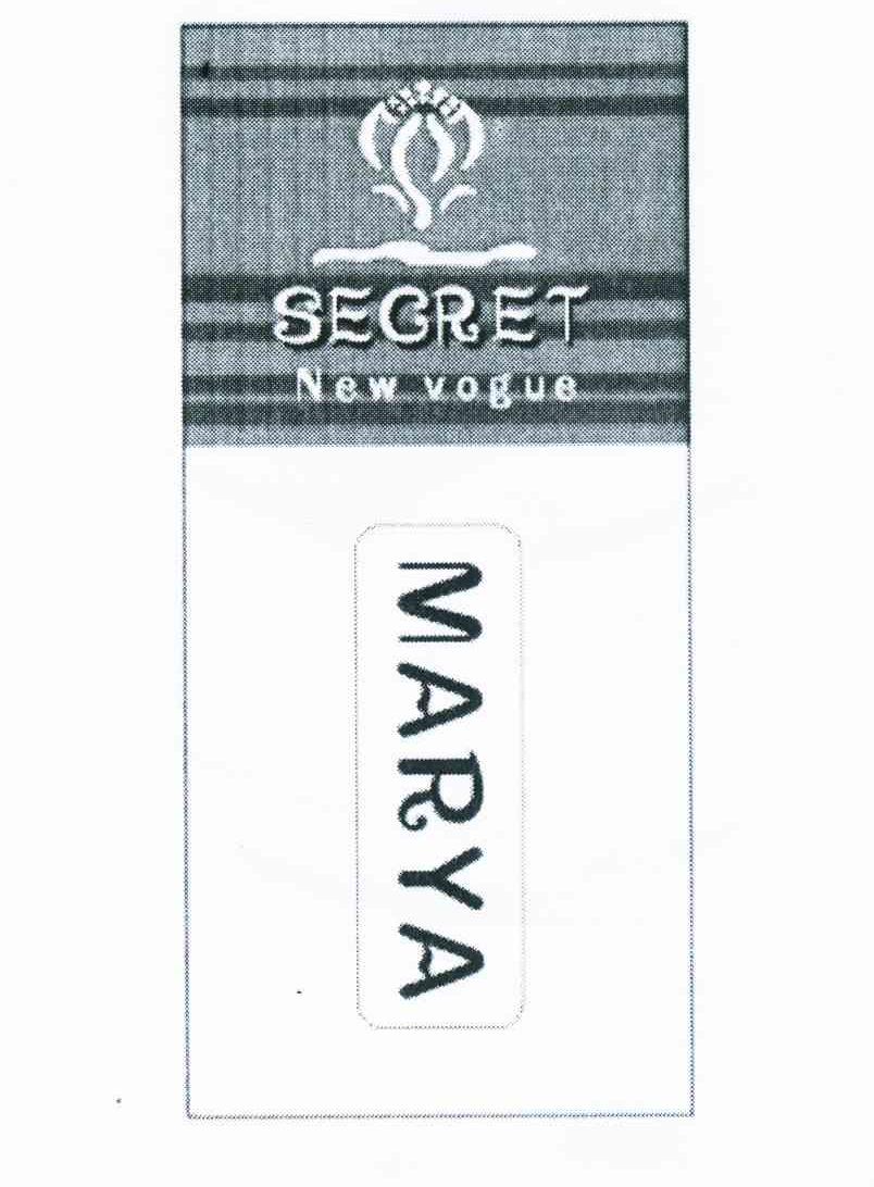 商标名称SECRET NEW VOGUE MARYA商标注册号 11186169、商标申请人黎昌明的商标详情 - 标库网商标查询