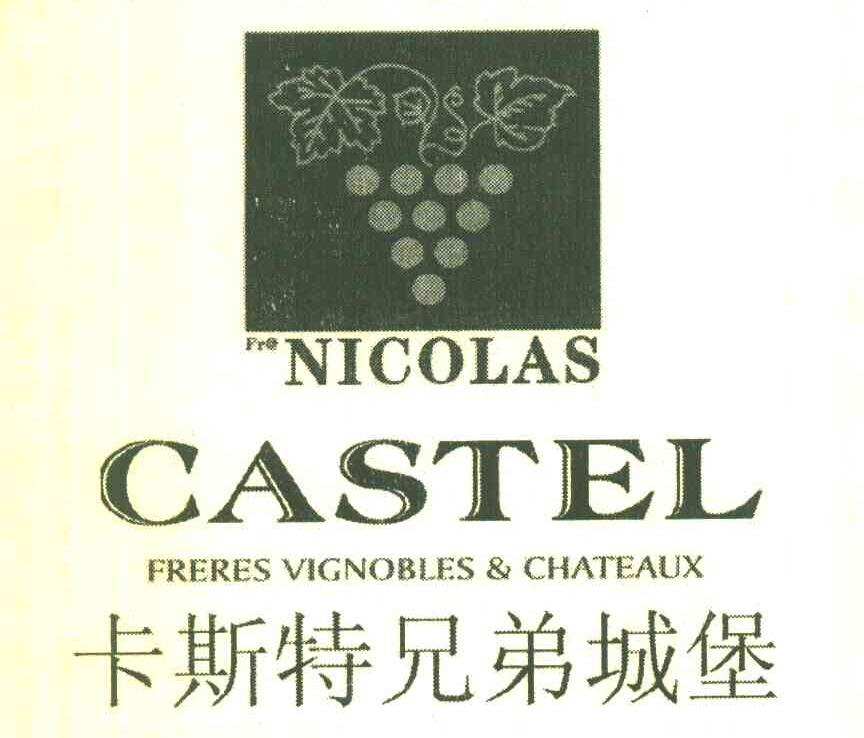 商标名称卡斯特兄弟城堡 FR NICOLAS CASTEL FRERES VIGNOBLES CHATEAUX商标注册号 7707278、商标申请人杨基辉09AA61745的商标详情 - 标库网商标查询