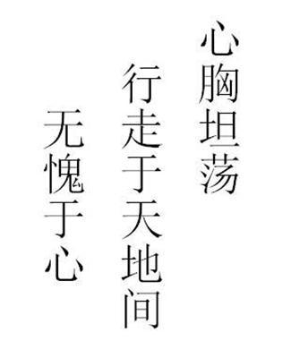 商标文字心胸坦荡 行走于天地间 无愧于心商标注册号 48508049,商标