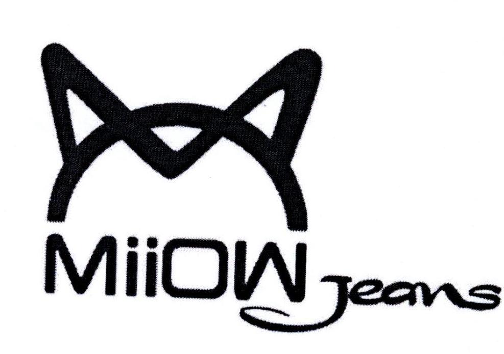 商标文字miiow jeans商标注册号 39117820,商标申请人武汉猫人服饰