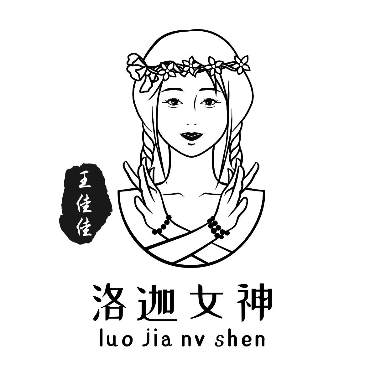 商标文字洛迦女神 王佳佳商标注册号 57972739,商标申请人王佳佳的