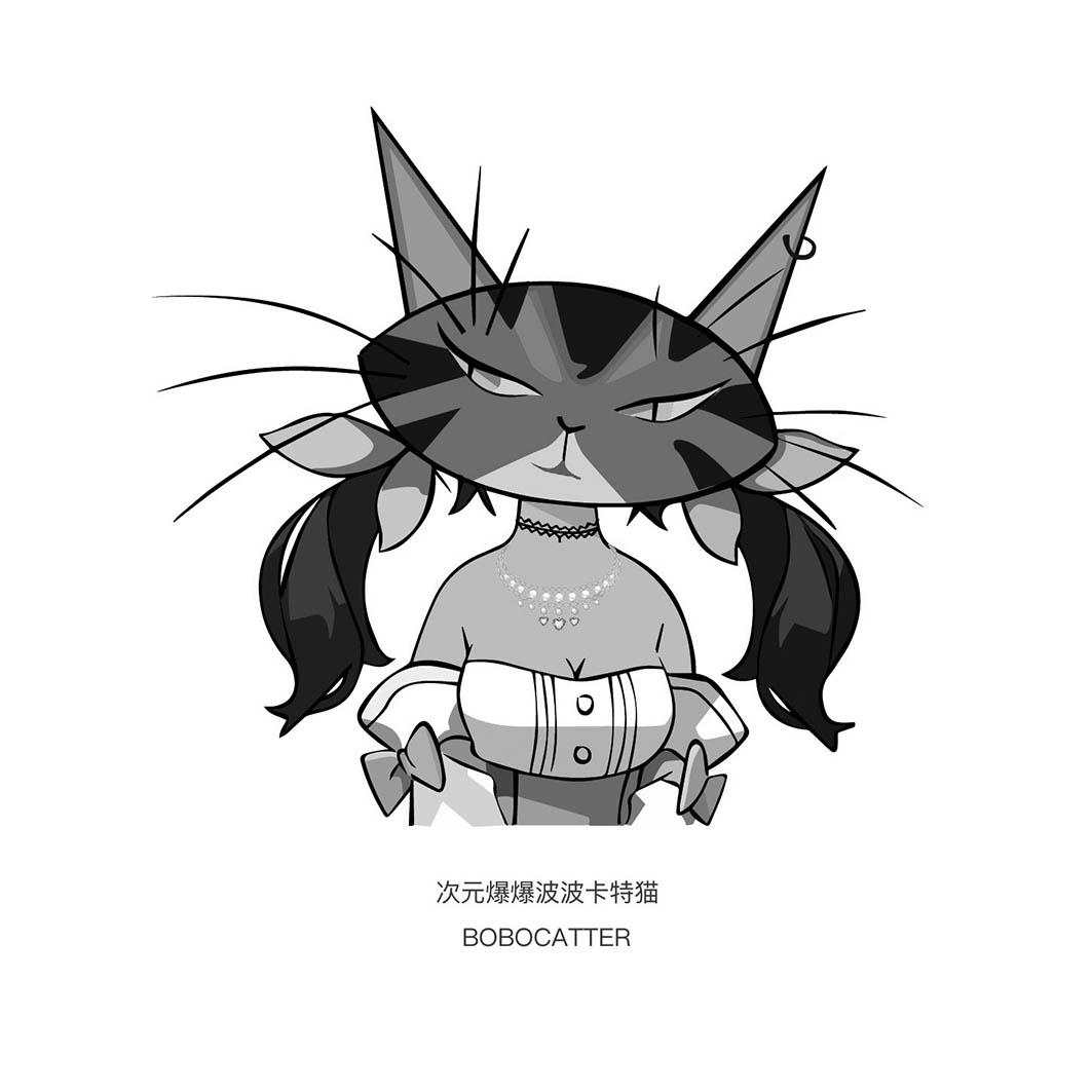 商标文字次元爆爆波波卡特猫 bobocatter商标注册号 52843935,商标