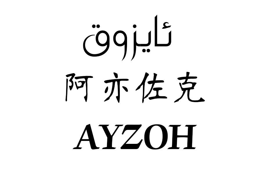 商标文字阿亦佐克 ayzoh商标注册号 57341024,商标申请人买吾兰·努尔